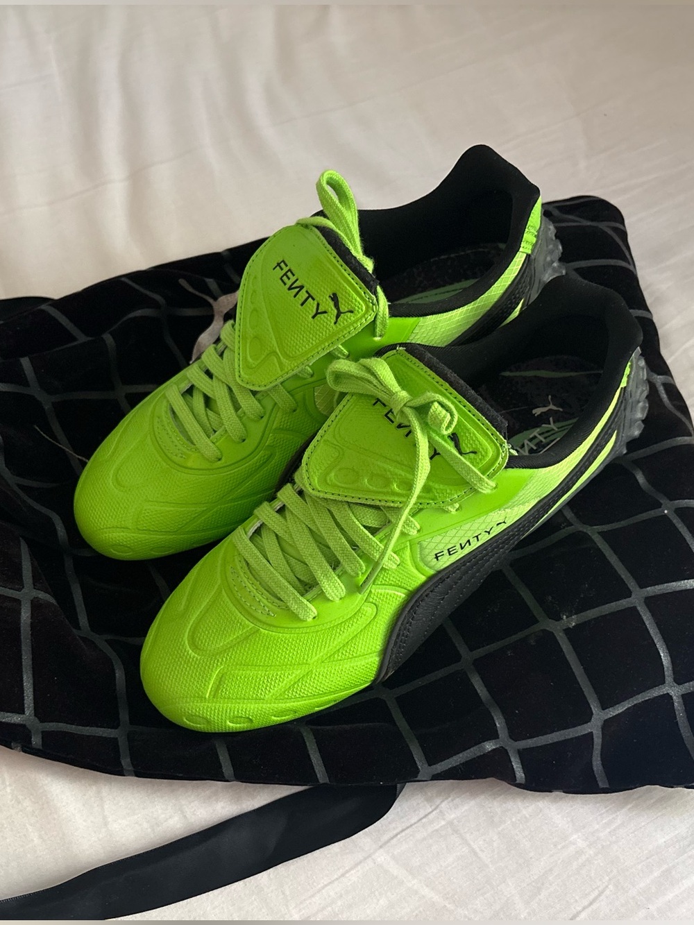 FENTY Women’s Neon Green and Black Low-Top Sneakers